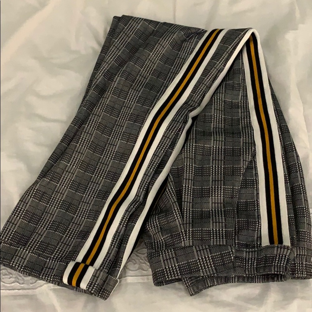 Indigo Rein dress pants with cuffs and stripes